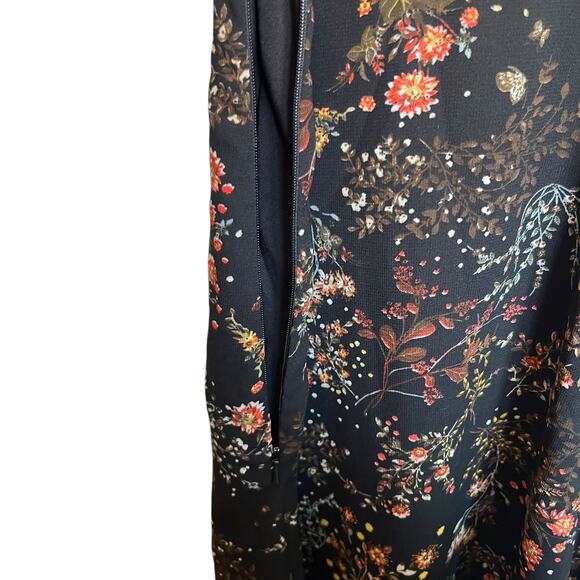 Modcloth Embellished to Perfection Black Floral Beaded Sequin A-Line Midi Dress - Picture 10 of 13